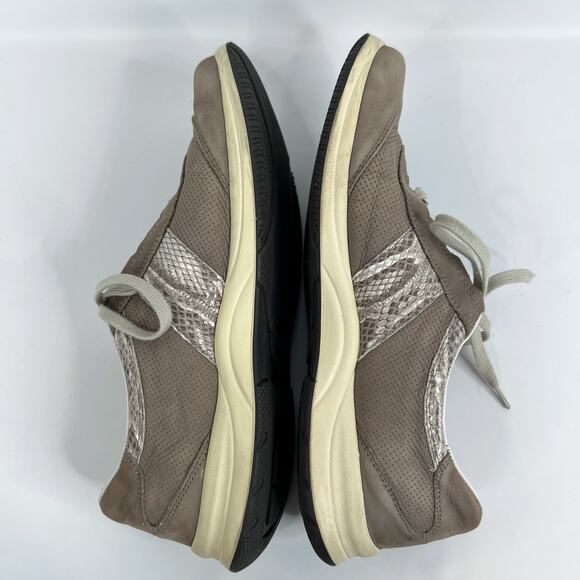 Mephisto Laser Perforated Sneaker US 10 Light Gray Nubuck Oxford Comfort Shoes - Picture 5 of 11